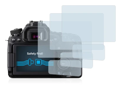 Image of the device Canon EOS 80D with a wide variety of screen protectors.