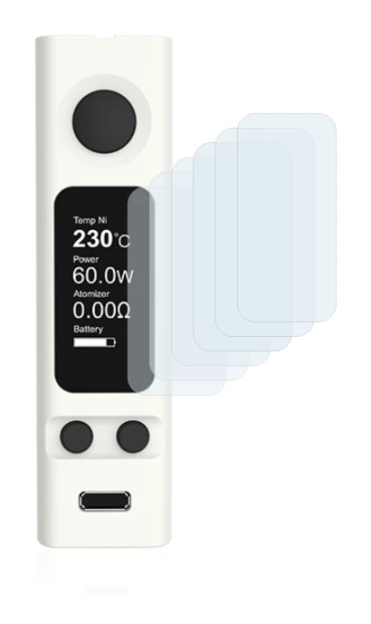 Image of the device Joyetech eVic VTwo Mini with a wide variety of screen protectors.