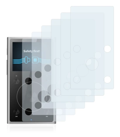 Image of the device FiiO X1 II with a wide variety of screen protectors.