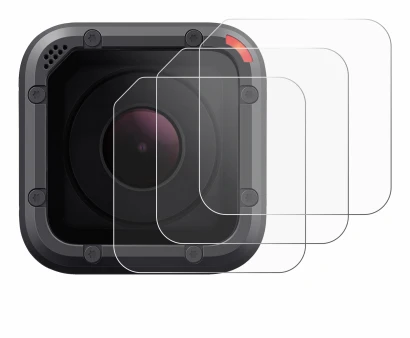 Image of the device GoPro Hero 5 Session Lens (housing) with a wide variety of screen protectors.
