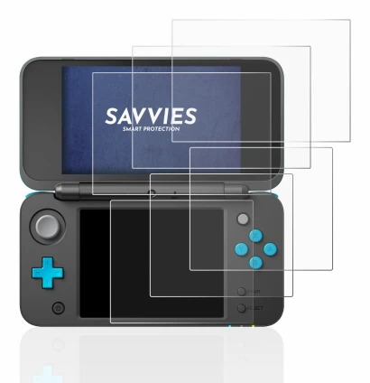 Image of the device Nintendo 2DS XL with a wide variety of screen protectors.