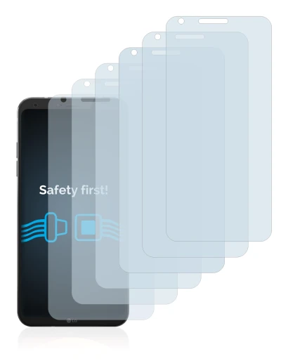 Image of the device LG Q6 with a wide variety of screen protectors.