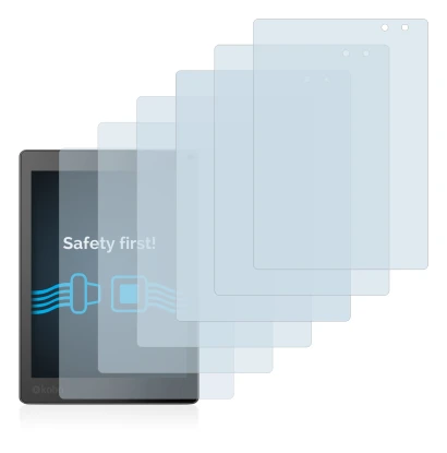 Image of the device Kobo Aura One with a wide variety of screen protectors.
