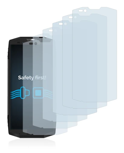 Image of the device Blackview BV9000 Pro with a wide variety of screen protectors.