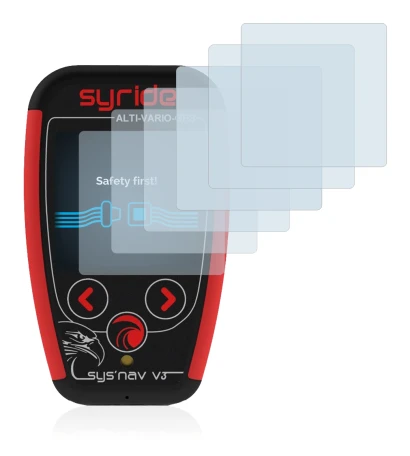 Image of the device Syride Sys'Nav V3 with a wide variety of screen protectors.