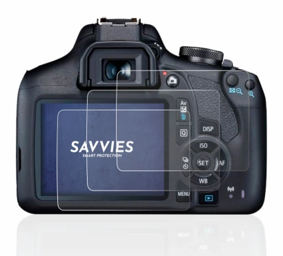 Image of the device Canon EOS 2000D with a wide variety of screen protectors.