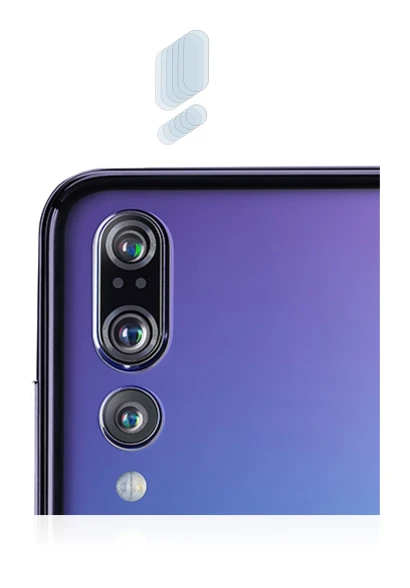 Image of the device Huawei P20 Pro (ONLY Camera Lens) with a wide variety of screen protectors.