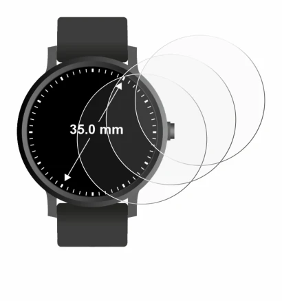 Image of the device Circular Displays (ø: 35 mm) with a wide variety of screen protectors.
