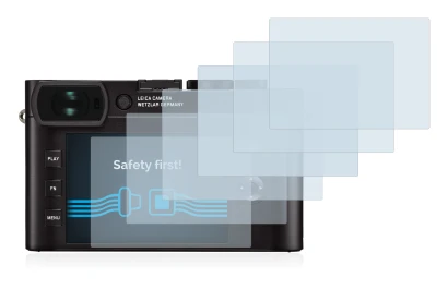 Image of the device Leica Q2 with a wide variety of screen protectors.
