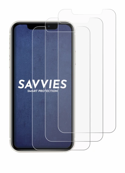 Image of the device Apple iPhone 11 with a wide variety of screen protectors.