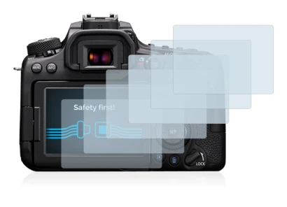 Image of the device Canon EOS 90D with a wide variety of screen protectors.