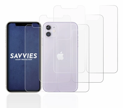 Image of the device Apple iPhone 11 (Front+Back) with a wide variety of screen protectors.