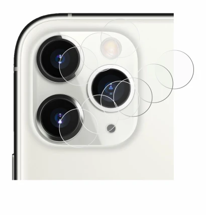 Image of the device Apple iPhone 11 Pro (ONLY Camera Lens) with a wide variety of screen protectors.