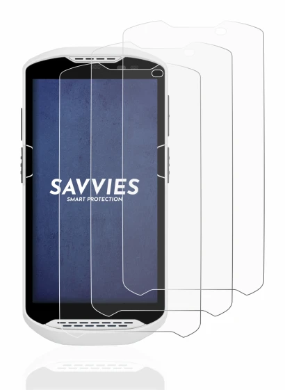 Image of the device Zebra TC57 with a wide variety of screen protectors.