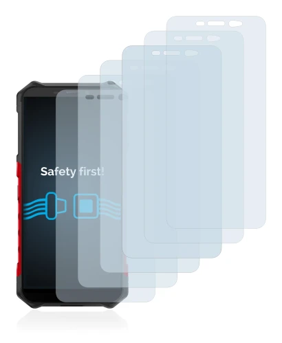 Image of the device Ulefone Armor X5 with a wide variety of screen protectors.