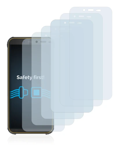 Image of the device Blackview BV5500 Pro with a wide variety of screen protectors.