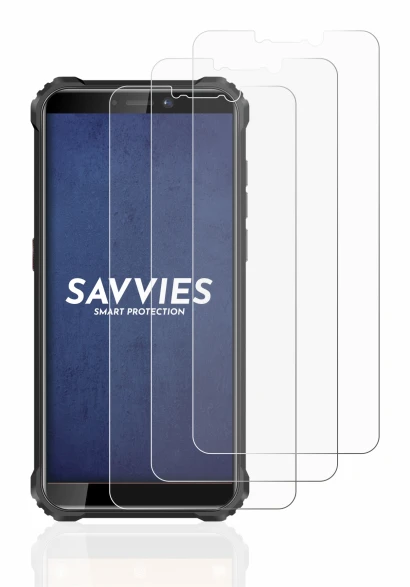 Image of the device Oukitel WP5 with a wide variety of screen protectors.