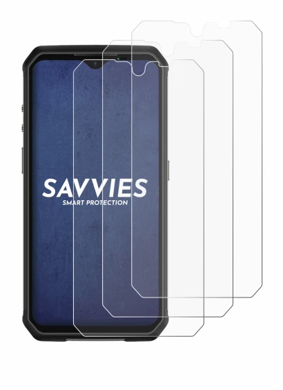 Image of the device Ulefone Armor 9 with a wide variety of screen protectors.