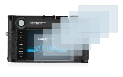 Image of the device Leica M10-R with a wide variety of screen protectors.