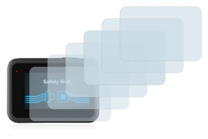 Image of the device GoPro Hero 9 Black with a wide variety of screen protectors.