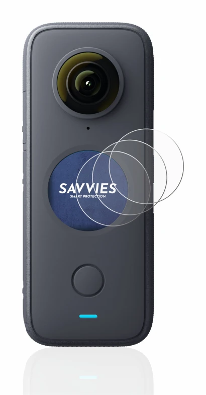 Image of the device Insta360 One X2 with a wide variety of screen protectors.