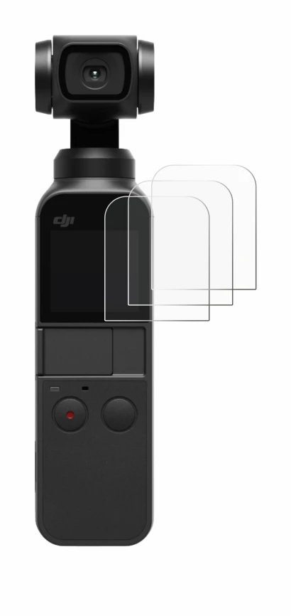 Image of the device DJI Osmo Pocket 2 with a wide variety of screen protectors.