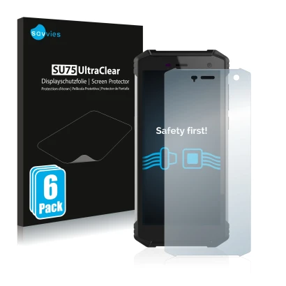 Front side of a product packaging with the brand logo Savvies. Next to it is the device Hammer Energy 2 shown with the corresp