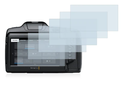 Image of the device Blackmagic Pocket Cinema Camera 6K Pro with a wide variety of screen protectors.