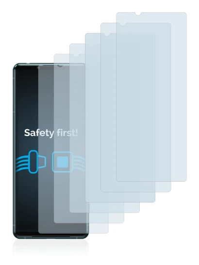 Image of the device Sony Xperia 5 III with a wide variety of screen protectors.