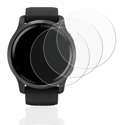 Image of the device Garmin Venu 2 with a wide variety of screen protectors.