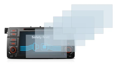 Image of the device Xtrons PQ7046B with a wide variety of screen protectors.