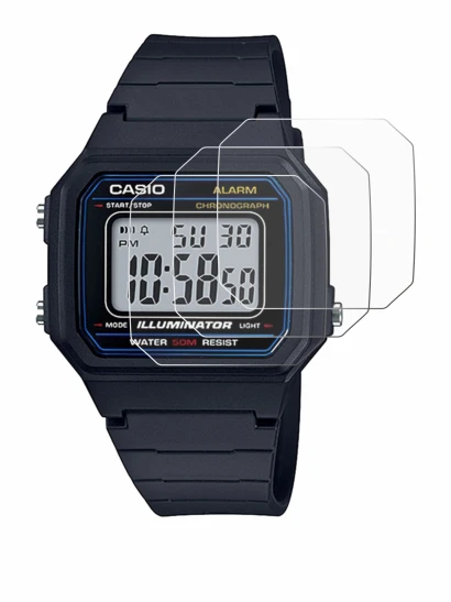Image of the device Casio Unisex W-800H-1BVES with a wide variety of screen protectors.