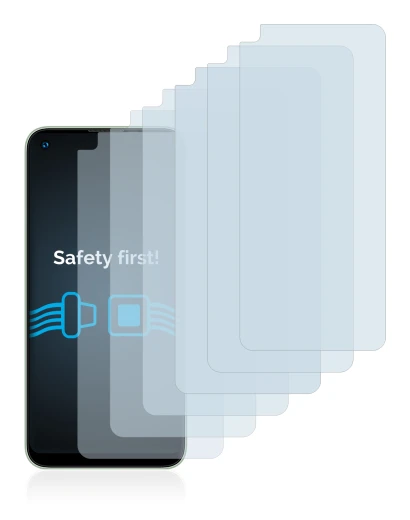 Image of the device Oukitel C21 Pro with a wide variety of screen protectors.