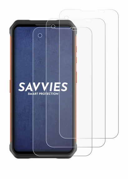 Image of the device Doogee V10 with a wide variety of screen protectors.