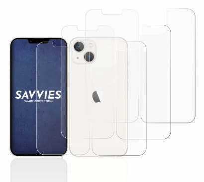 Image of the device Apple iPhone 13 (Front+Back) with a wide variety of screen protectors.