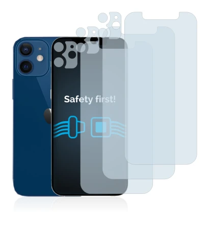 Image of the device Apple iPhone 12 (Front+Camera) with a wide variety of screen protectors.