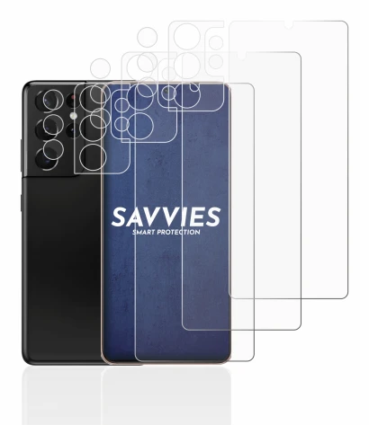 Image of the device Samsung Galaxy S21 Ultra 5G (Front+Camera) with a wide variety of screen protectors.