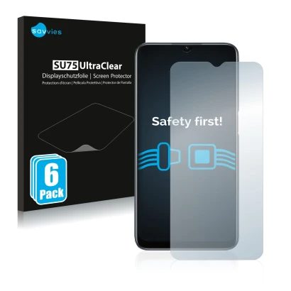 Front side of a product packaging with the brand logo Savvies. Next to it is the device Oppo A54s shown with the corresponding