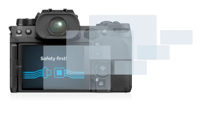 Image of the device Fujifilm X-H2S with a wide variety of screen protectors.