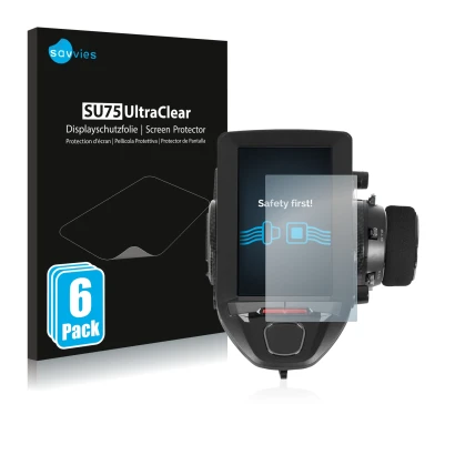 Front side of a product packaging with the brand logo Savvies. Next to it is the device Futaba 7PXR shown with the correspondi