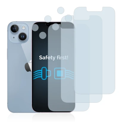 Image of the device Apple iPhone 14 (Front+Camera) with a wide variety of screen protectors.