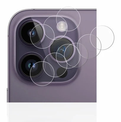 Image of the device Apple iPhone 14 Pro (ONLY Camera Lens) with a wide variety of screen protectors.