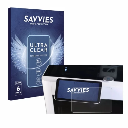 Front side of a product packaging with the brand logo Savvies. Next to it is the device Bambu Lab X1-Carbon 3D Printer shown w