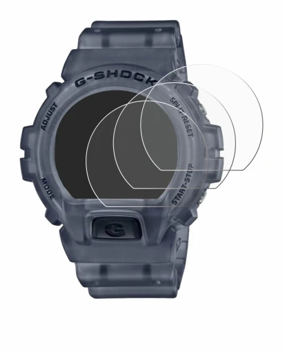 Image of the device Casio G-Shock DW-6900 with a wide variety of screen protectors.