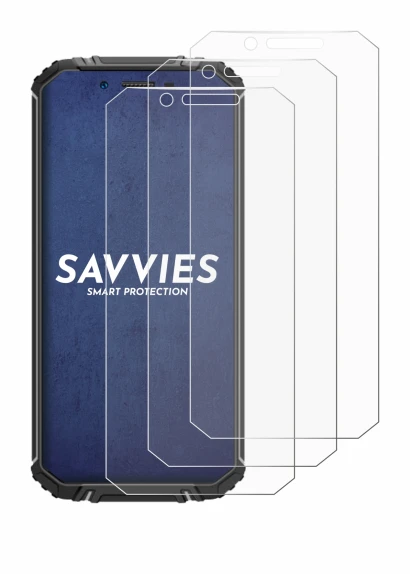 Image of the device Oukitel WP18 with a wide variety of screen protectors.