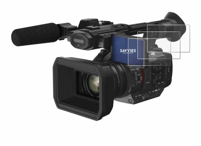 Image of the device Panasonic HC-X2 with a wide variety of screen protectors.