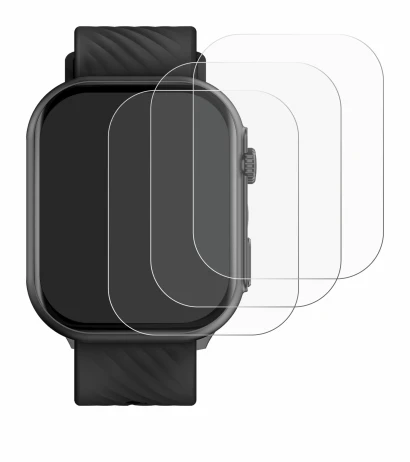 Image of the device Yuede Smartwatch 2" with a wide variety of screen protectors.
