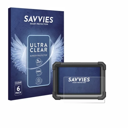 Front side of a product packaging with the brand logo Savvies. Next to it is the device Launch X-431 Pro Dyno shown with the c