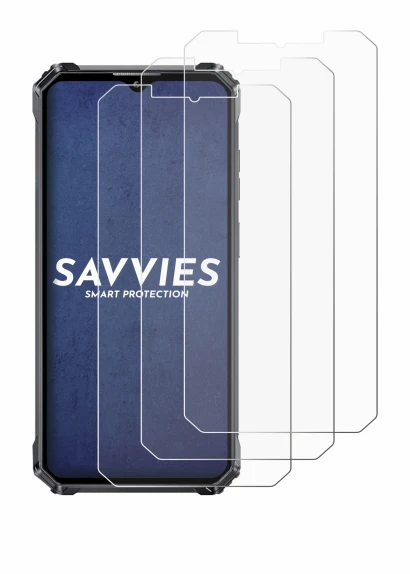 Image of the device Oukitel WP28 S with a wide variety of screen protectors.