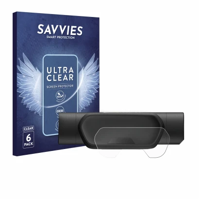 Front side of a product packaging with the brand logo Savvies. Next to it is the device Segway Ninebot eKickScooter E2 Pro sho